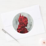 The Batman Newspaper Silhouette Classic Round Sticker