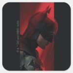 The Batman Red Bar Profile Square Sticker