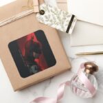 The Batman Red Bar Profile Square Sticker