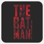The Batman Typography Cutout Square Sticker