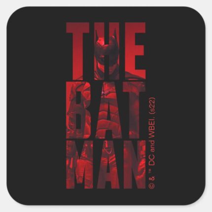 The Batman Typography Cutout Square Sticker