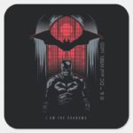 The Batman Window Pane Outline Square Sticker