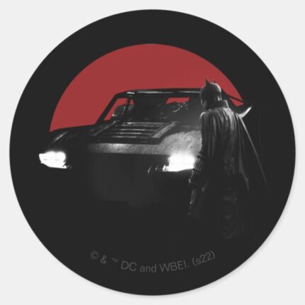 The Batman Batmobile Graphic Classic Round Sticker