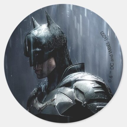 The Batman In The Rain Classic Round Sticker