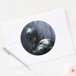 The Batman In The Rain Classic Round Sticker