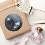 The Batman In The Rain Classic Round Sticker