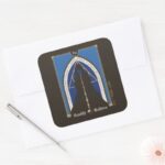 The Deathly Hallows Cloak Wand Stone Square Sticker