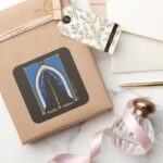 The Deathly Hallows Cloak Wand Stone Square Sticker