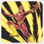 The Flash Lightning Bolts Square Sticker