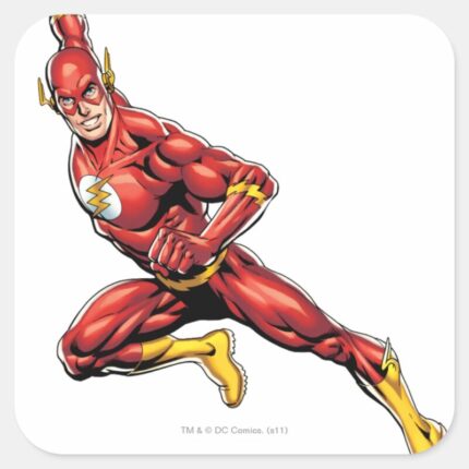 The Flash Lunging Square Sticker