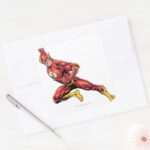 The Flash Lunging Square Sticker