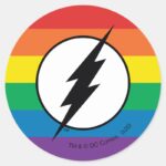 The Flash Rainbow Logo Classic Round Sticker