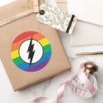 The Flash Rainbow Logo Classic Round Sticker