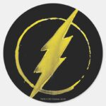 The Flash Yellow Chest Emblem Classic Round Sticker