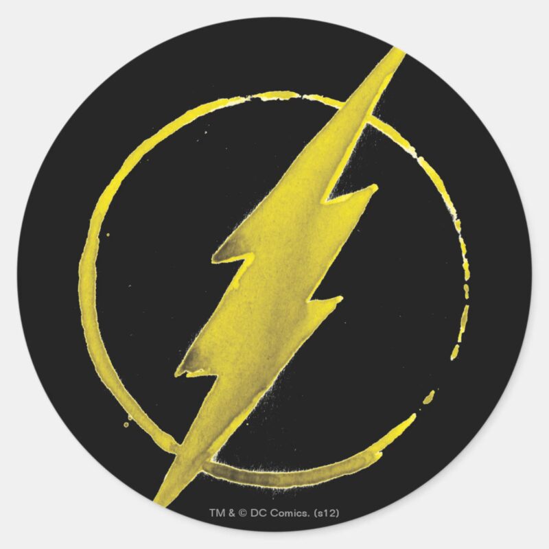 The Flash Yellow Chest Emblem Classic Round Sticker The Flash Yellow Chest Emblem Classic Round Sticker