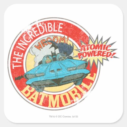 The Incredible Batmobile Icon Square Sticker