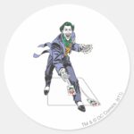 The Joker Casts Cards Classic Round Sticker