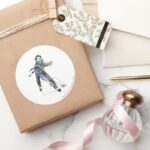 The Joker Casts Cards Classic Round Sticker