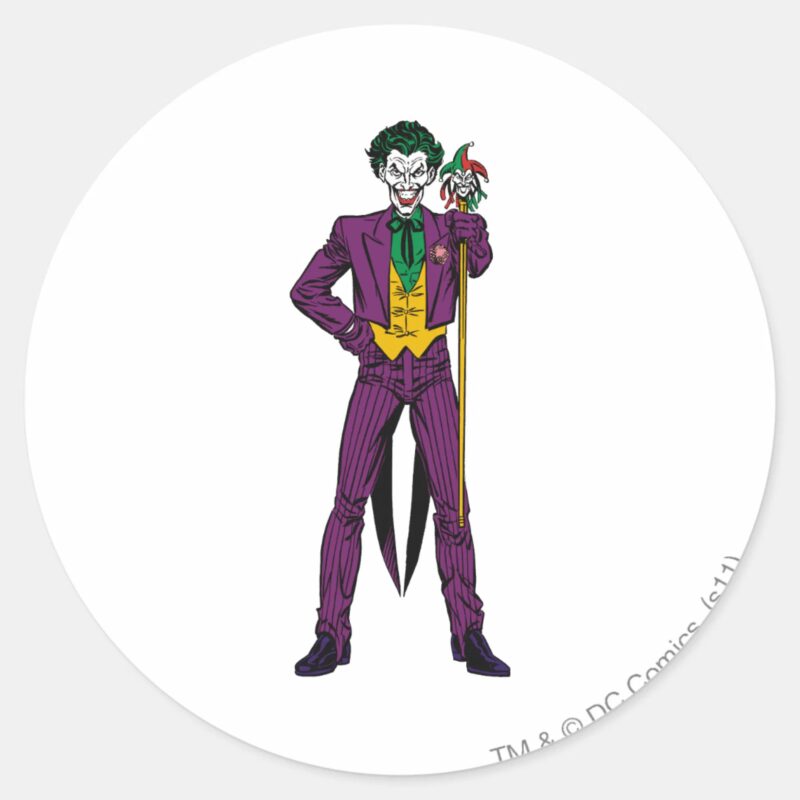 The Joker Classic Stance Classic Round Sticker The Joker Classic Stance Classic Round Sticker