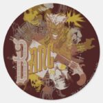 The Joker Gun Bang Carnival Collage Classic Round Sticker