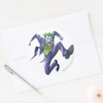 The Joker Jumps Classic Round Sticker