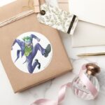 The Joker Jumps Classic Round Sticker