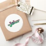The Joker Name Logo Classic Round Sticker