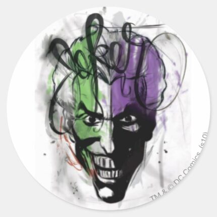 The Joker Neon Airbrush Portrait Classic Round Sticker