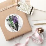 The Joker Neon Airbrush Portrait Classic Round Sticker