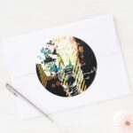 The Joker Neon Montage Classic Round Sticker