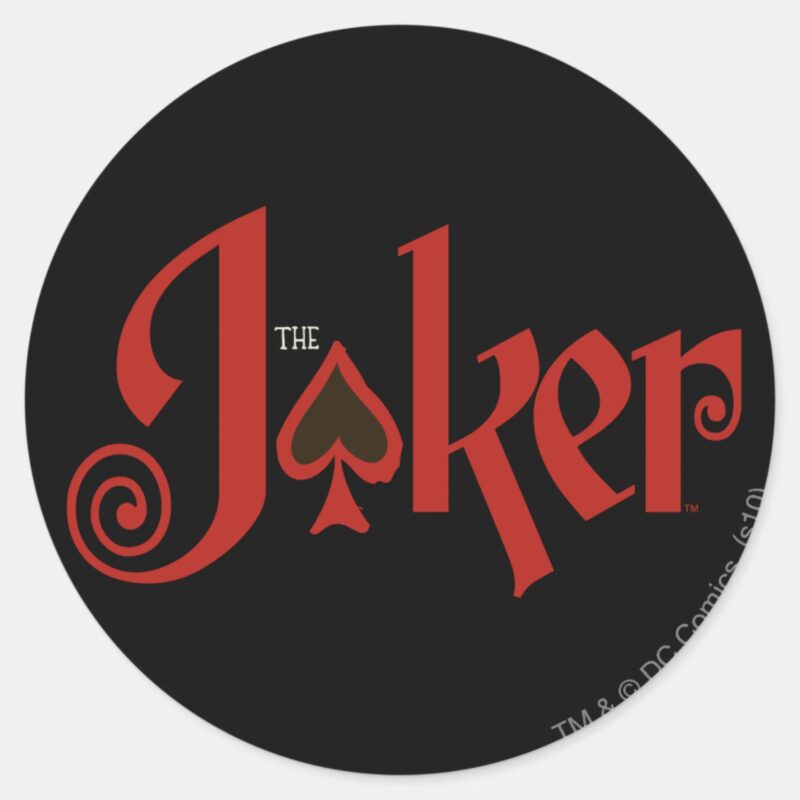 The Joker Playing Card Logo Classic Round Sticker The Joker Playing Card Logo Classic Round Sticker