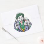 The Joker Points Gun Classic Round Sticker