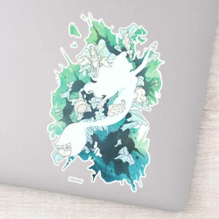 The Little Mermaid Watercolor Silhouette Sticker