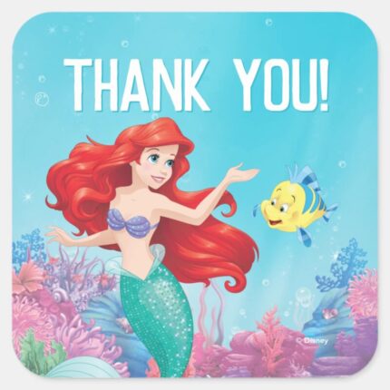 The Little Mermaid Summer Baby Shower Square Sticker