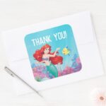 The Little Mermaid Summer Baby Shower Square Sticker