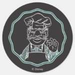The Muppets Chef Framed Classic Round Sticker