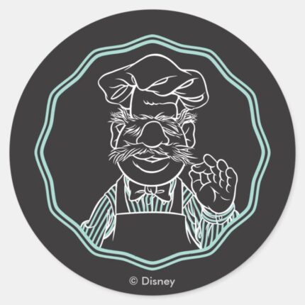 The Muppets Chef Framed Classic Round Sticker