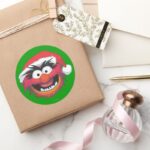 The Muppets Christmas Animal Face Classic Round Sticker