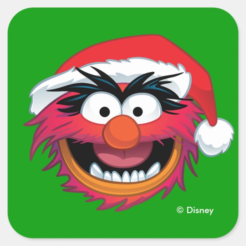 The Muppets Christmas Animal Face Square Sticker The Muppets Christmas Animal Face Square Sticker