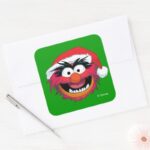 The Muppets Christmas Animal Face Square Sticker