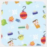 The Muppets Christmas Holiday Pattern Square Sticker