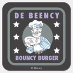 The Muppets De Beency Bouncy Burger Logo Square Sticker