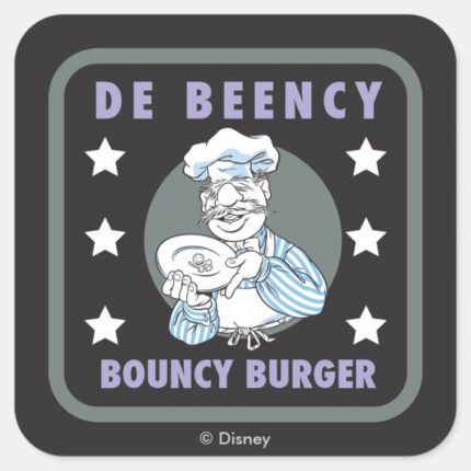 The Muppets De Beency Bouncy Burger Logo Square Sticker