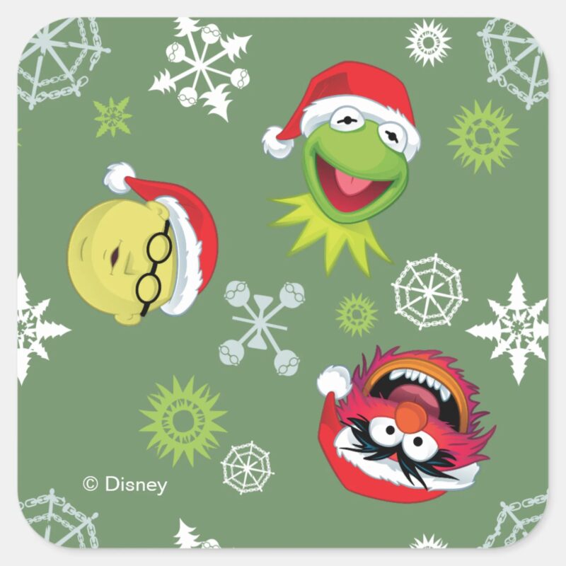 The Muppets Merry Christmas Pattern Square Sticker The Muppets Merry Christmas Pattern Square Sticker