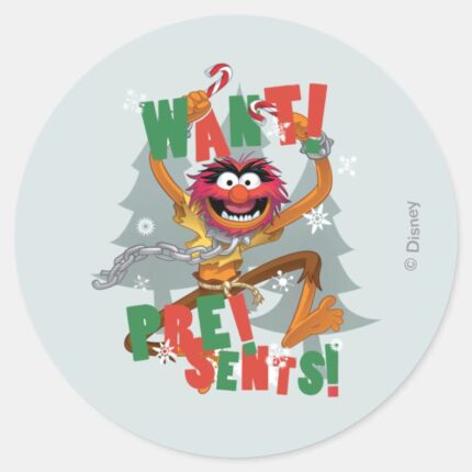 The Muppets Want Presents Classic Round Sticker