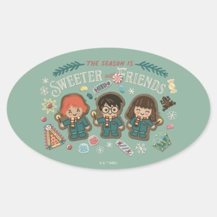 The Season Is Sweeter With Friends Oval Sticker