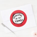 Thing One Thing Two Principal Of All Things Classic Round Sticker