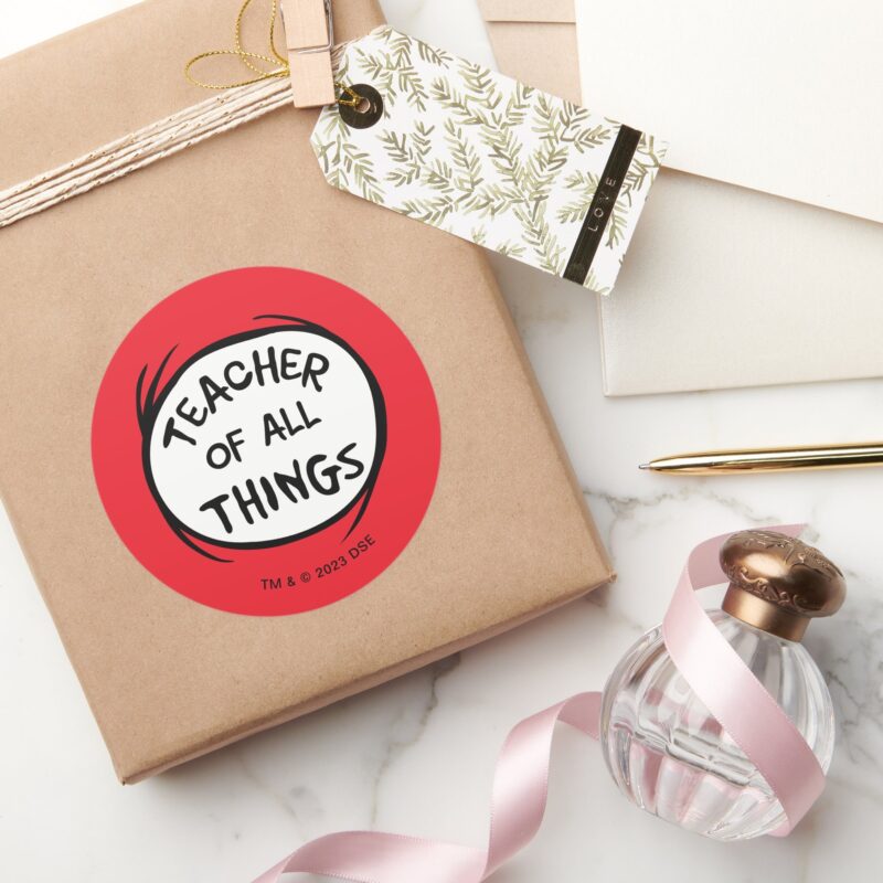 Thing One Thing Two Teacher Of All Things Classic Round Sticker