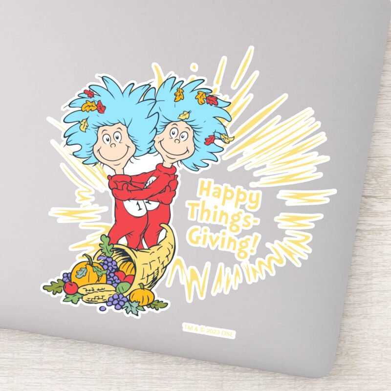 Thing One Thing Two Happy Things Giving Sticker Thing One Thing Two Happy Things Giving Sticker