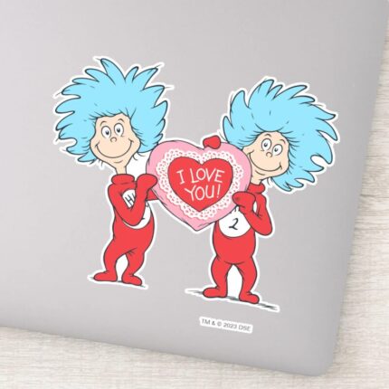 Thing One Thing Two I Love You Sticker